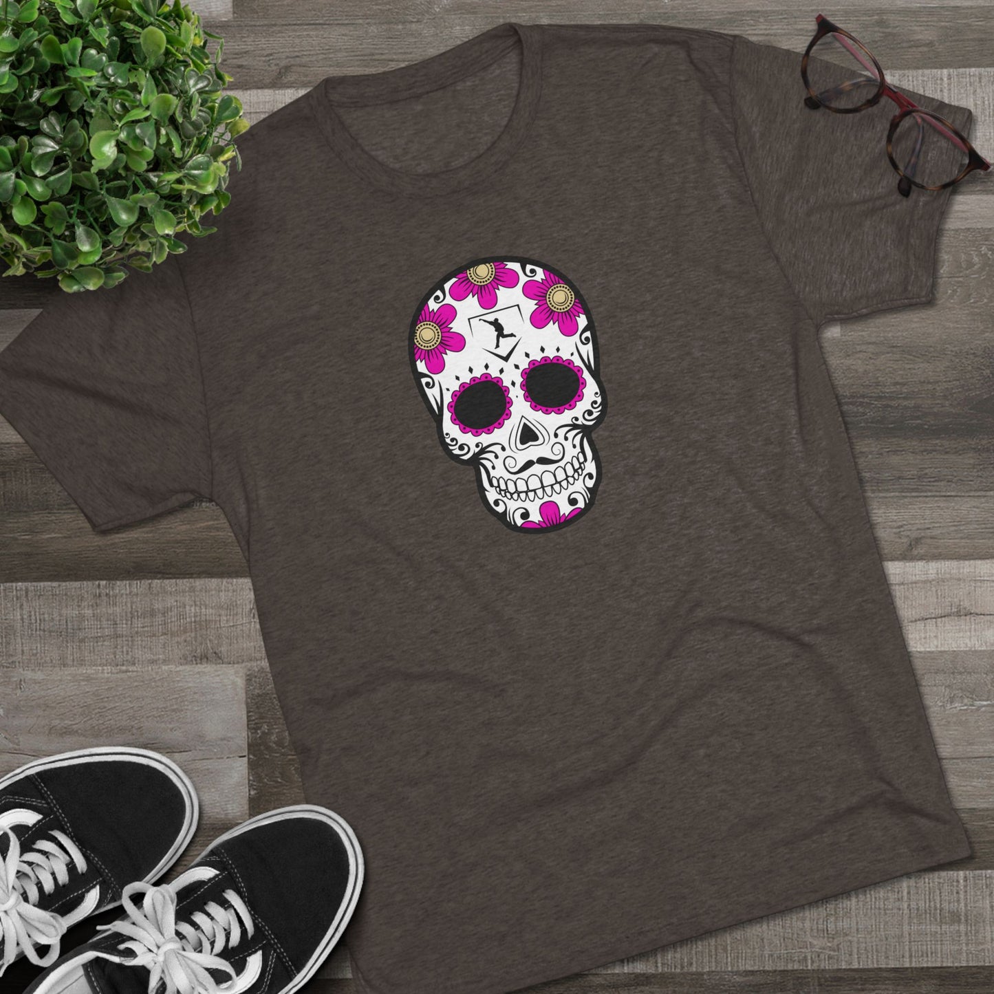 Day of the Dead | Pink Flower Skull Graphic Tee