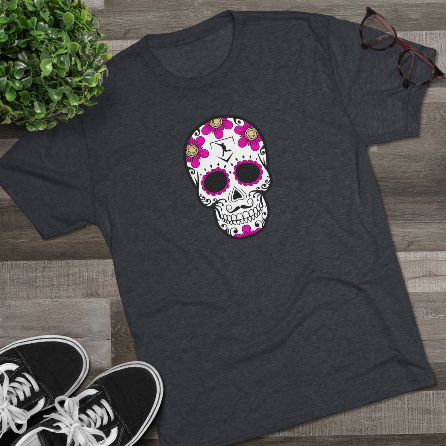 Day of the Dead | Pink Flower Skull Graphic Tee