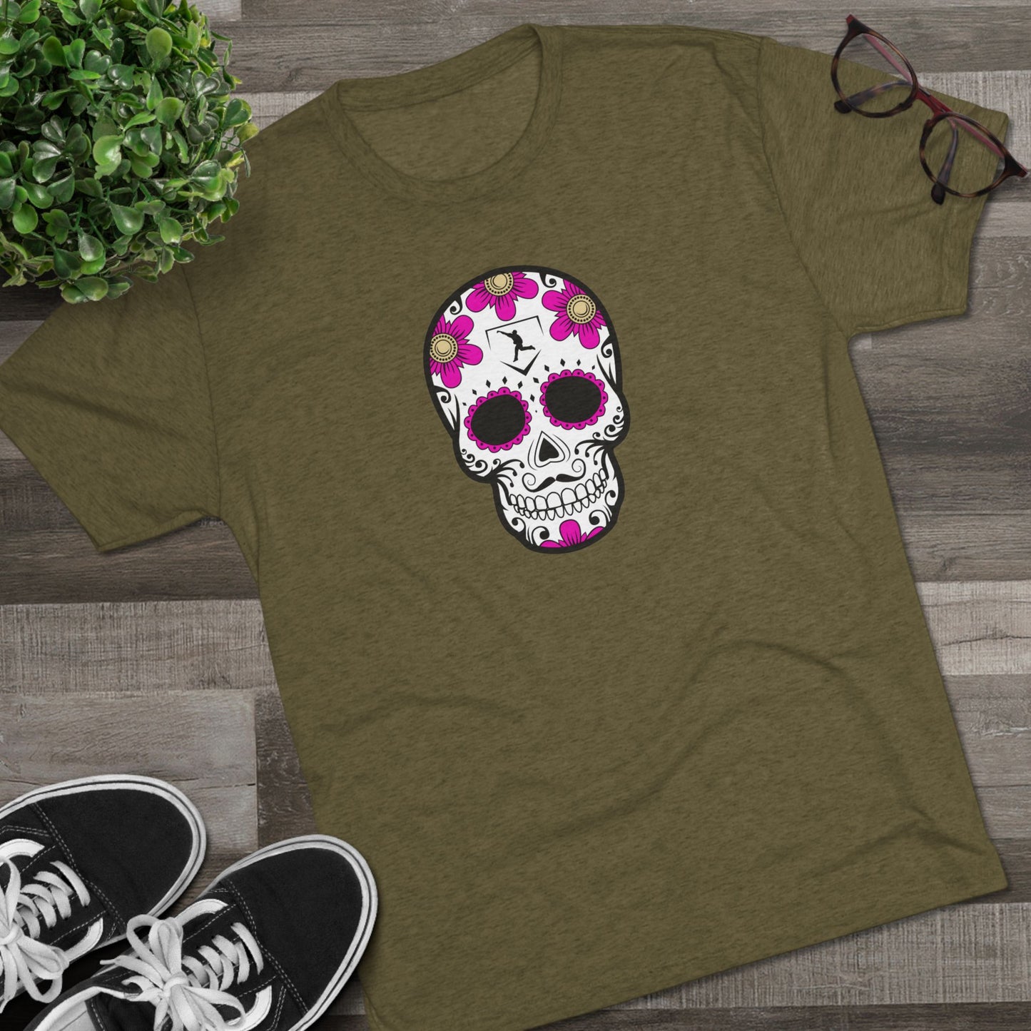 Day of the Dead | Pink Flower Skull Graphic Tee