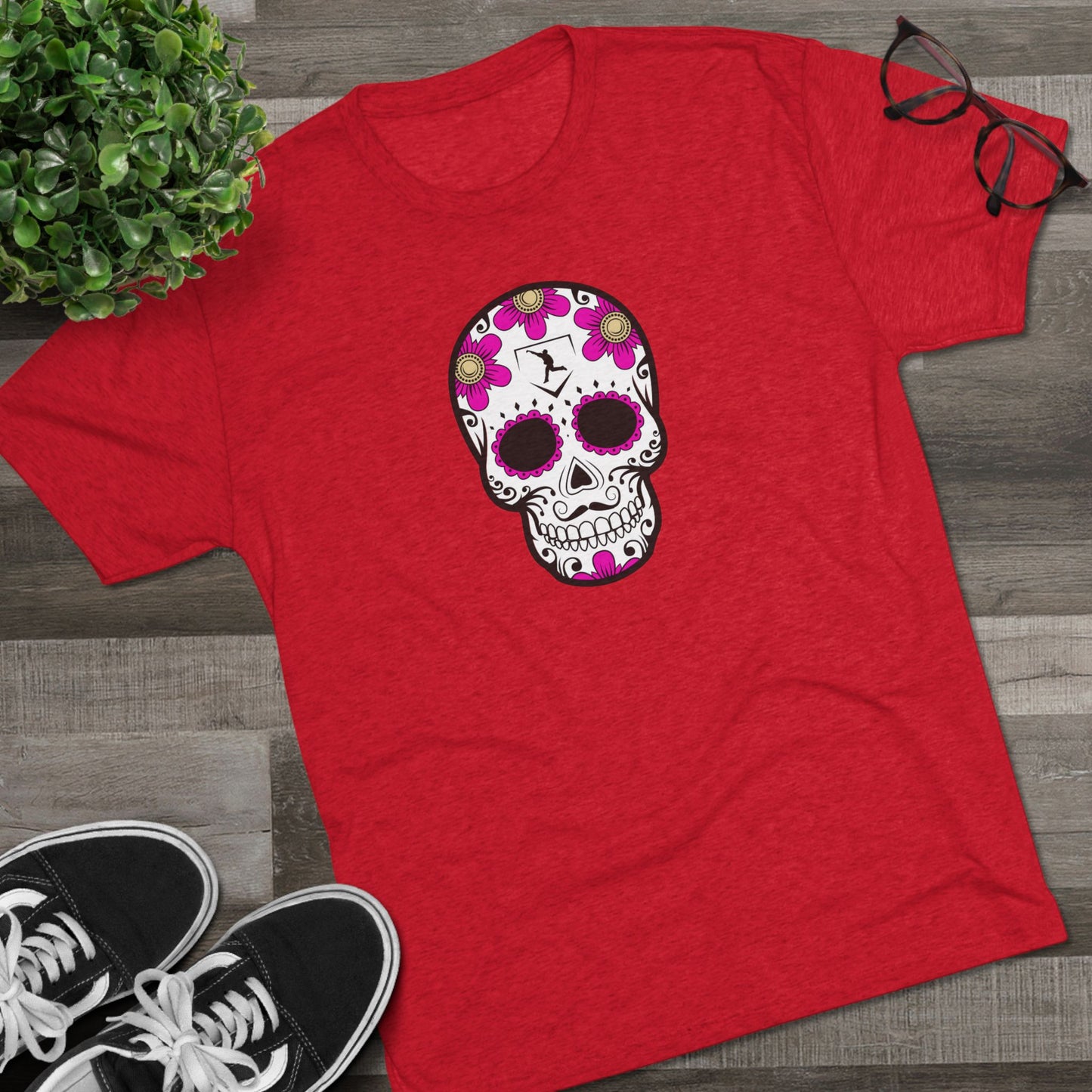 Day of the Dead | Pink Flower Skull Graphic Tee