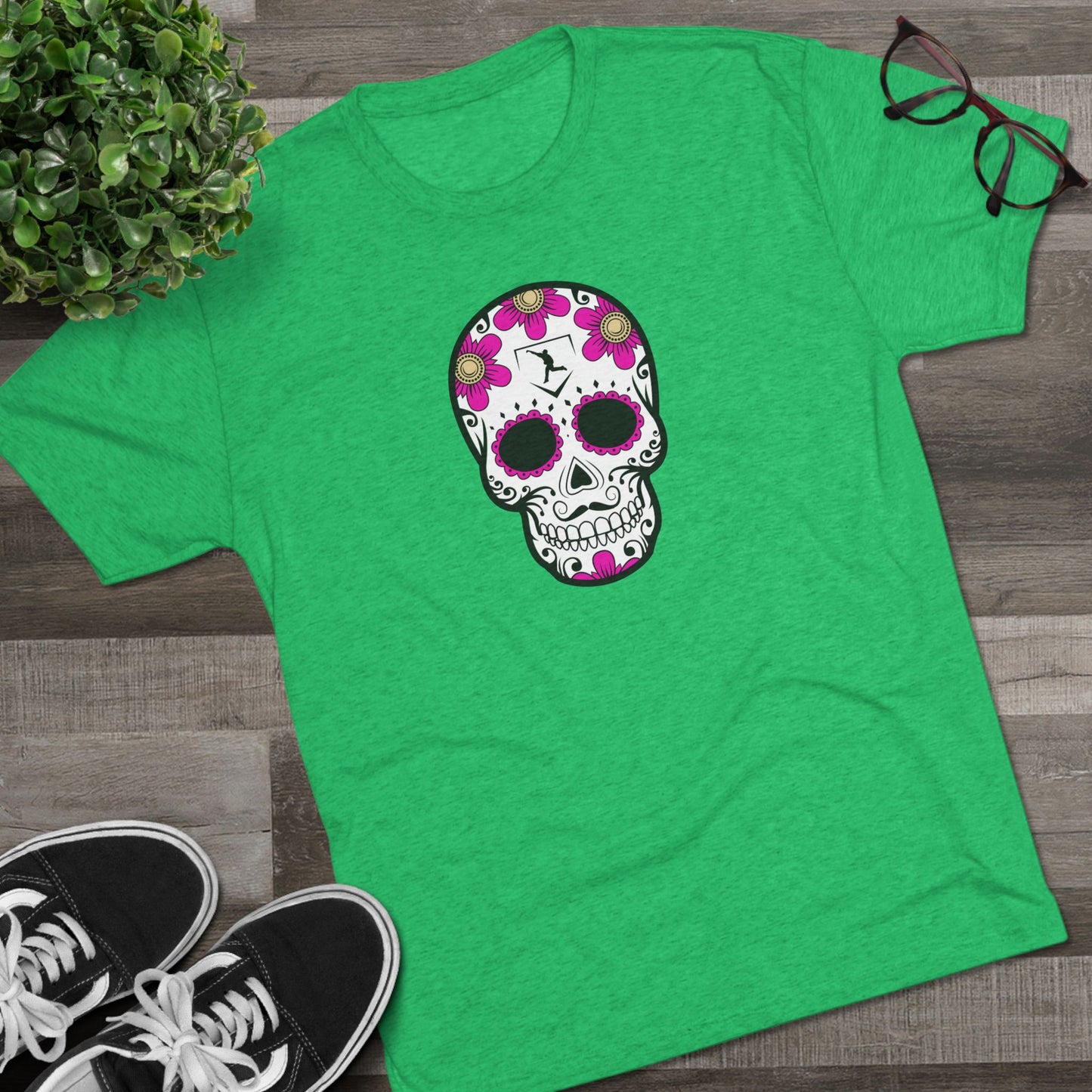 Day of the Dead | Pink Flower Skull Graphic Tee