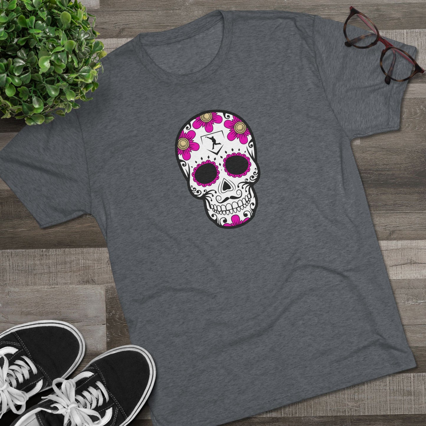 Day of the Dead | Pink Flower Skull Graphic Tee