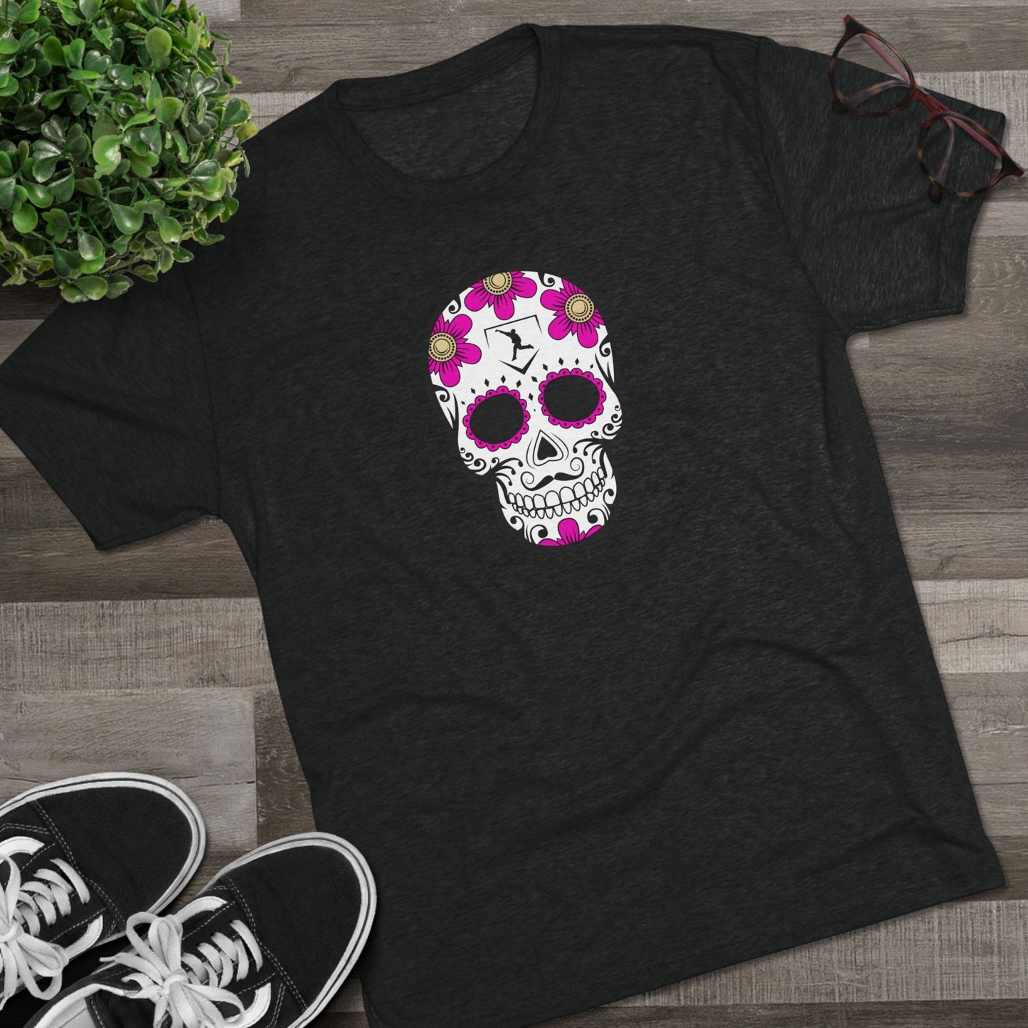 Day of the Dead | Pink Flower Skull Graphic Tee