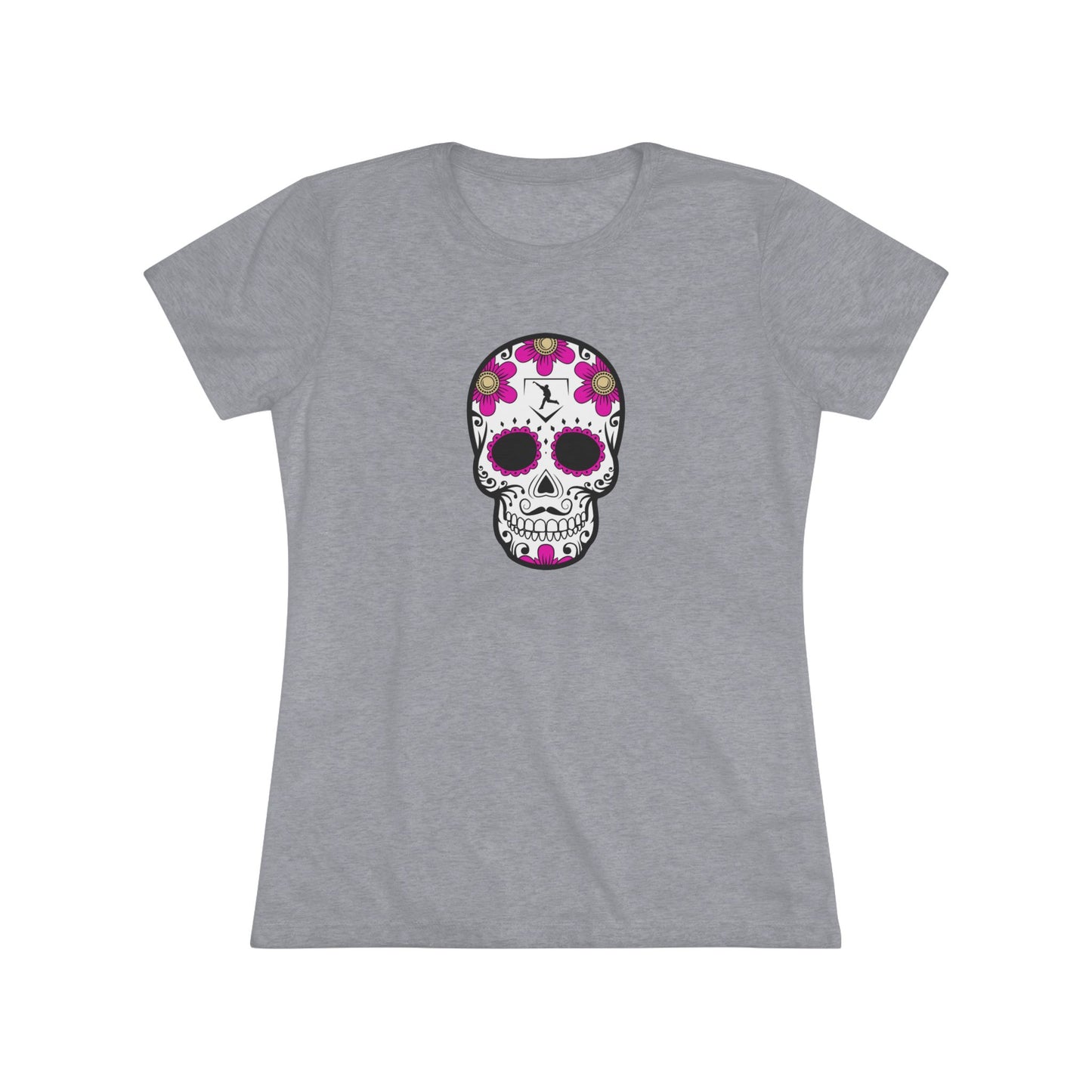 Day of the Dead | Pink Flower Skull Women's Graphic Tee
