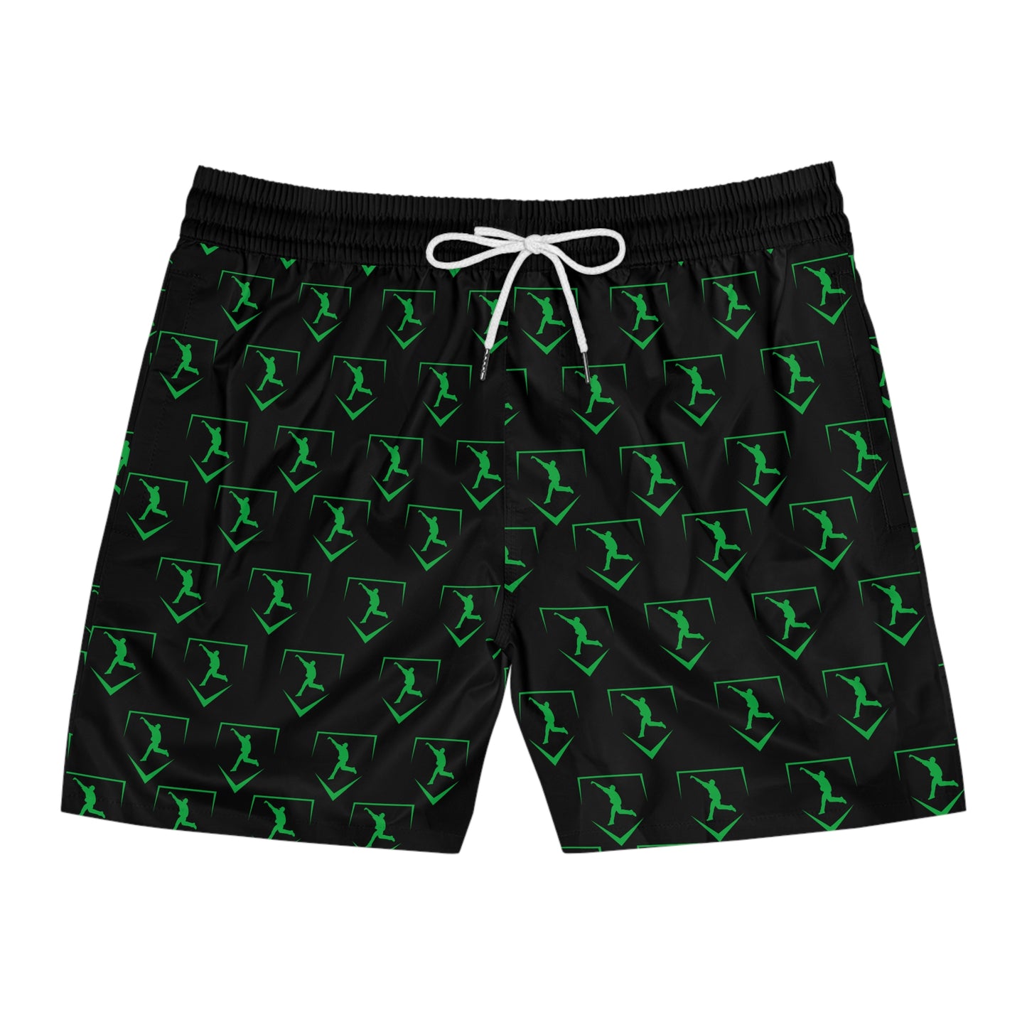 Men's Mid-Length Training Shorts | Pattern Logo Green