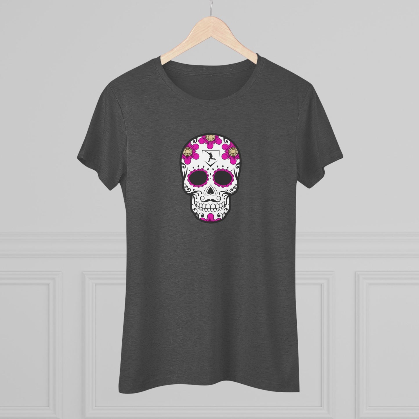 Day of the Dead | Pink Flower Skull Women's Graphic Tee