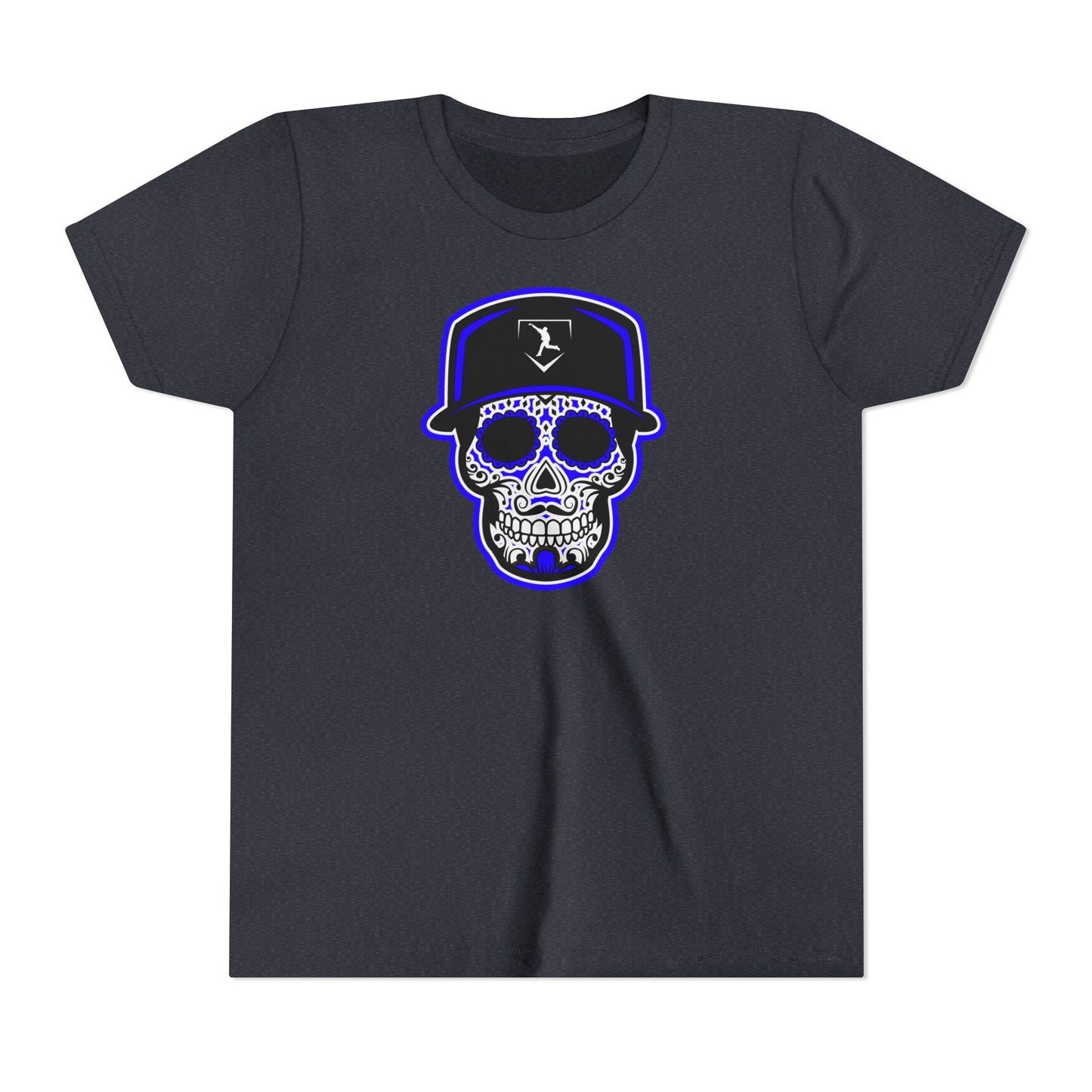 Youth | Day of the Dead | Blue and White Skull Graphic Tee