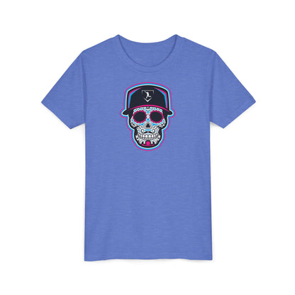 Youth | Day of The Dead | Neon Blue and Pink Skull Graphic Tee