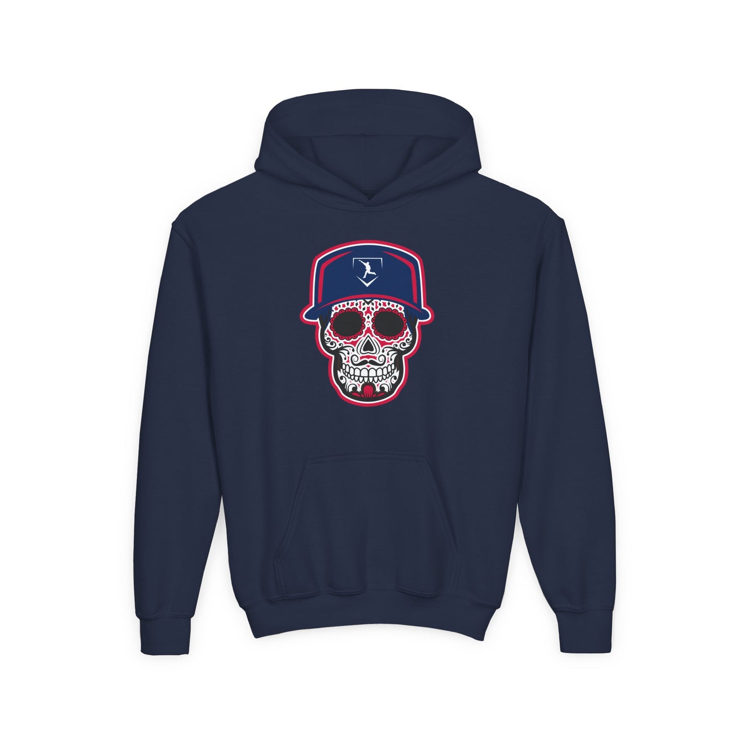 Youth | Day of the Dead | Navy and Red Skull Hoodie