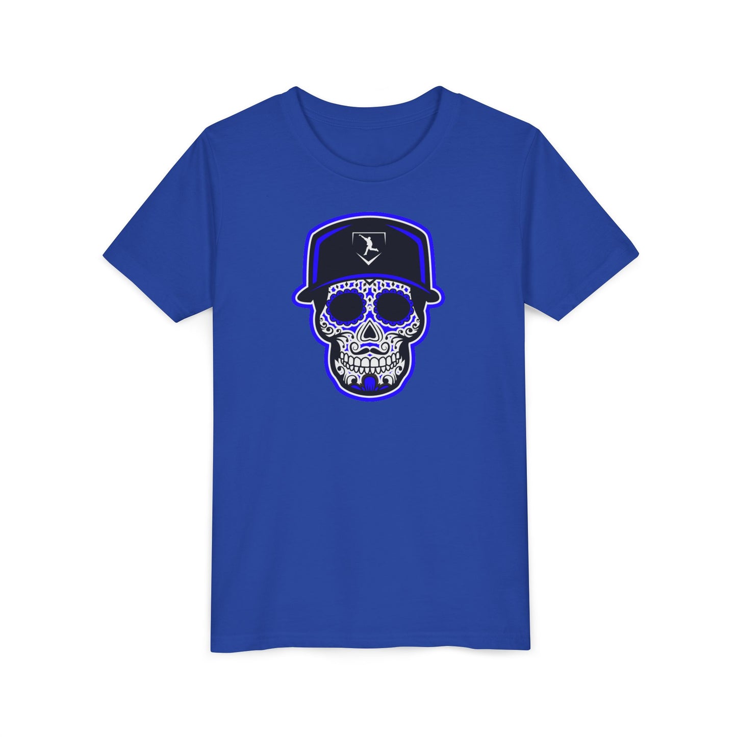 Youth | Day of the Dead | Blue and White Skull Graphic Tee