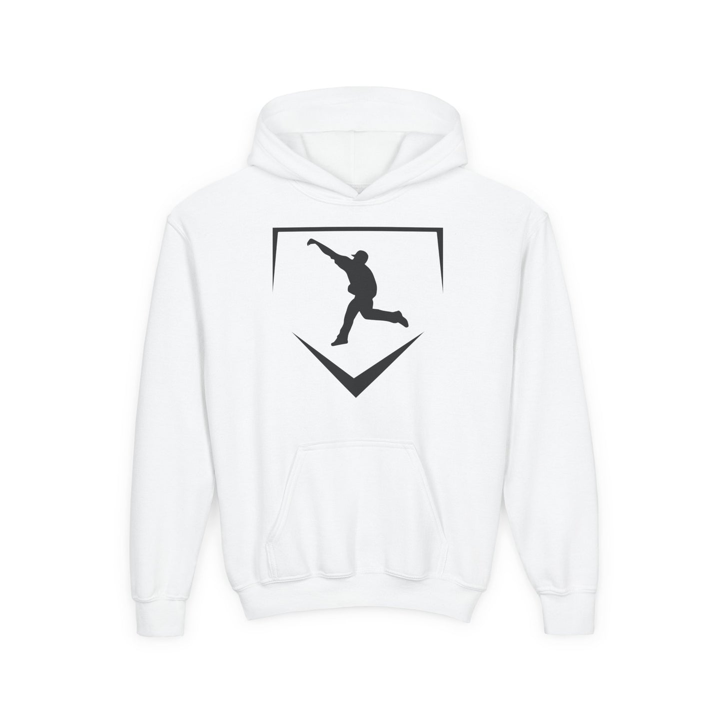 Youth | Logo Home Plate Hoodie - Black Logo