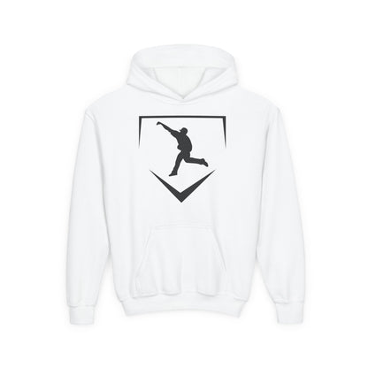 Youth | Logo Home Plate Hoodie - Black Logo