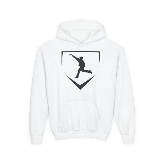 Youth | Logo Home Plate Hoodie - Black Logo