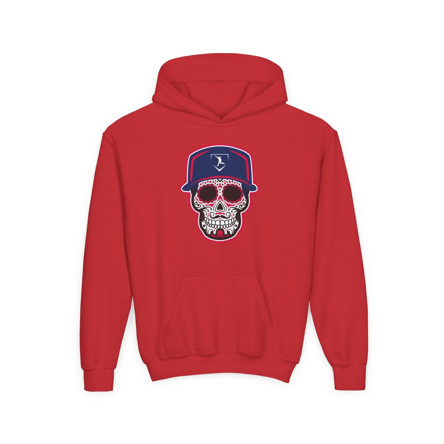 Youth | Day of the Dead | Navy and Red Skull Hoodie