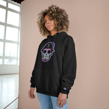 Day of the Dead | Neon Blue and Pink Skull Hoodie