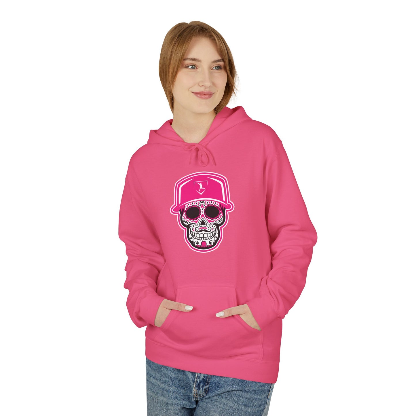 Day of The Dead | Pink Skull Mid-Weight Hoodie