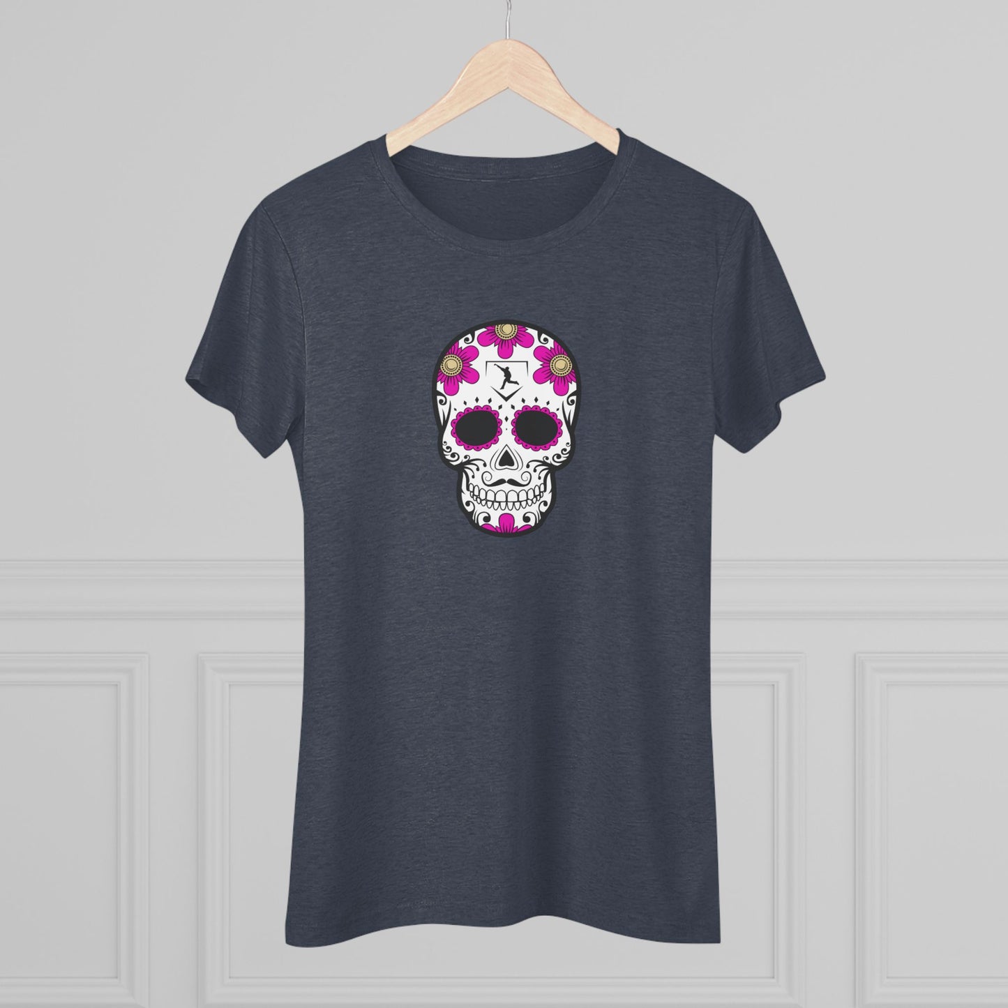 Day of the Dead | Pink Flower Skull Women's Graphic Tee