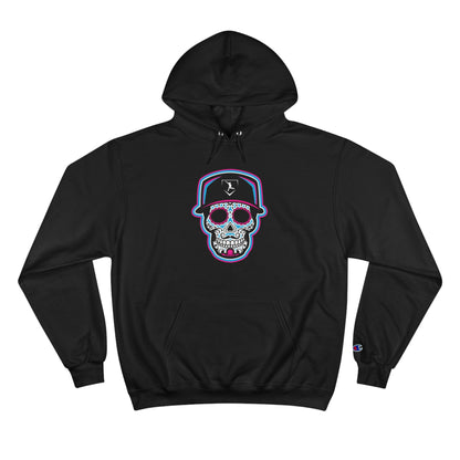 Day of the Dead | Neon Blue and Pink Skull Hoodie