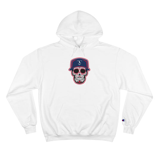 Day of the Dead | Navy Blue and Red Skull Hoodie