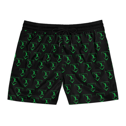 Men's Mid-Length Training Shorts | Pattern Logo Green