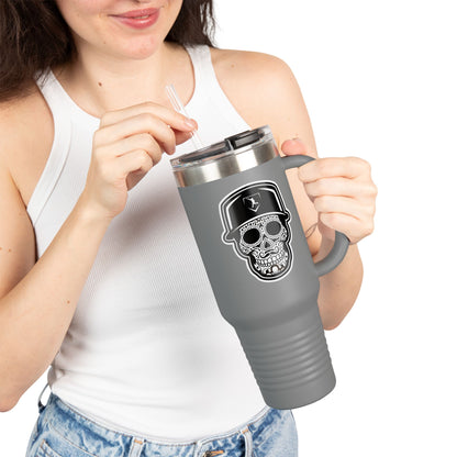 40 oz Tumbler | Black Day of The Dead Skull