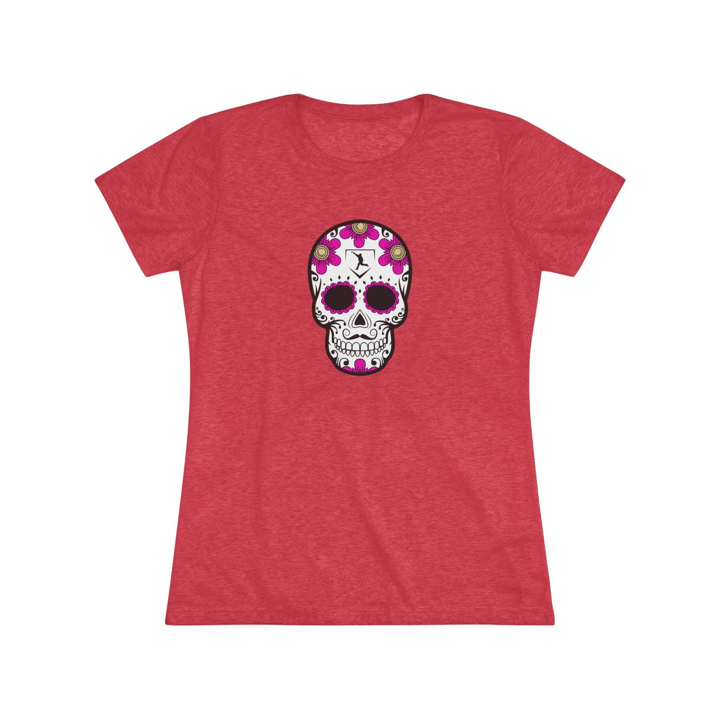 Day of the Dead | Pink Flower Skull Women's Graphic Tee