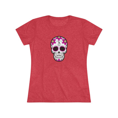 Day of the Dead | Pink Flower Skull Women's Graphic Tee