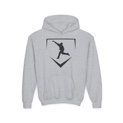 Youth | Logo Home Plate Hoodie - Black Logo