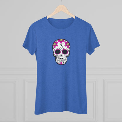 Day of the Dead | Pink Flower Skull Women's Graphic Tee