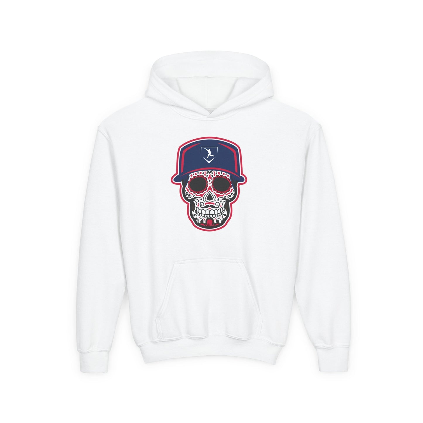 Youth | Day of the Dead | Navy and Red Skull Hoodie