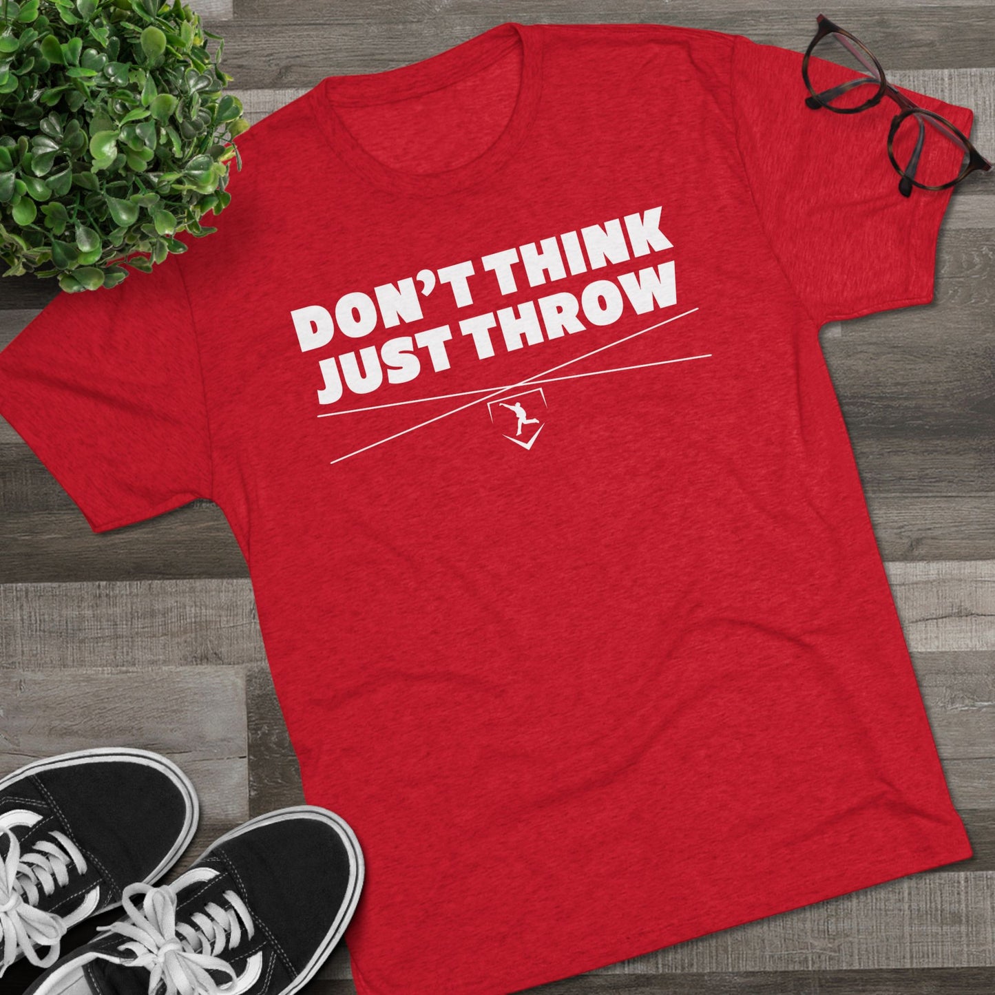 Don't Think Just Throw Graphic Tee - White Lettering