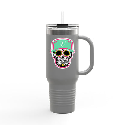 40 oz Tumbler | Green Day of The Dead Skull