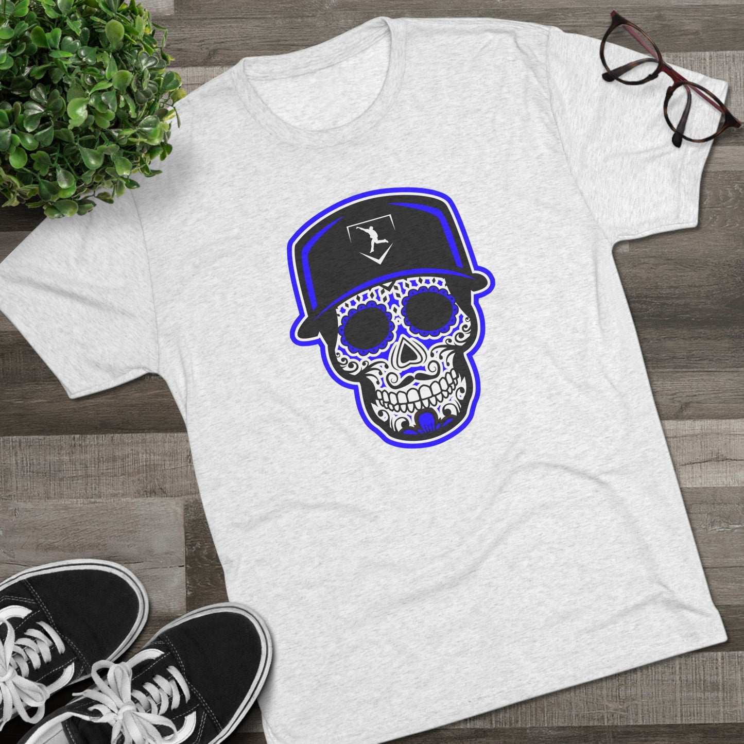 Day of the Dead | Black and Purple Skull Graphic Tee