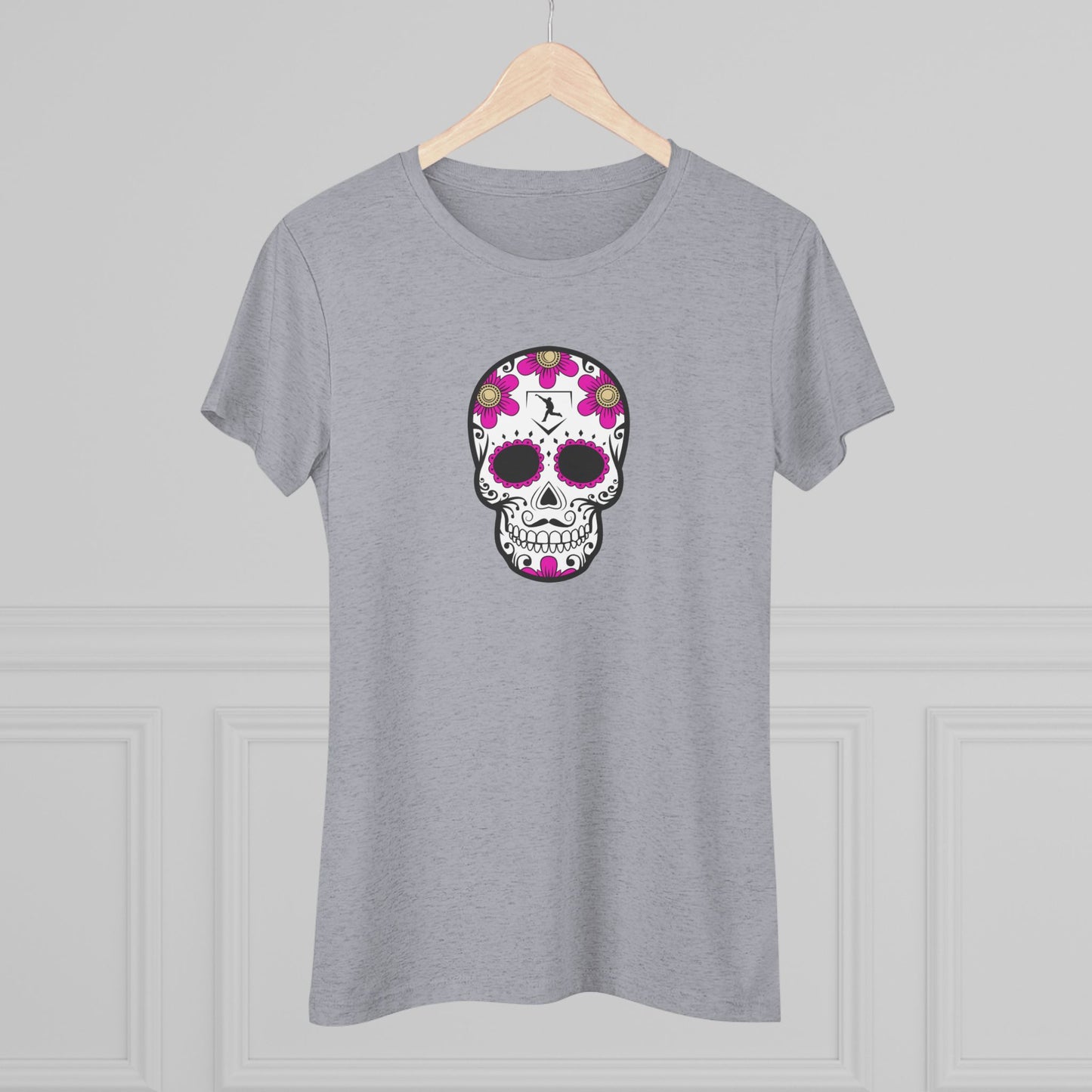 Day of the Dead | Pink Flower Skull Women's Graphic Tee