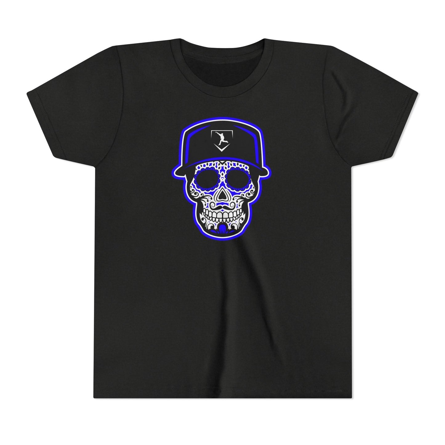 Youth | Day of the Dead | Blue and White Skull Graphic Tee