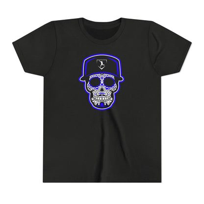 Youth | Day of the Dead | Blue and White Skull Graphic Tee