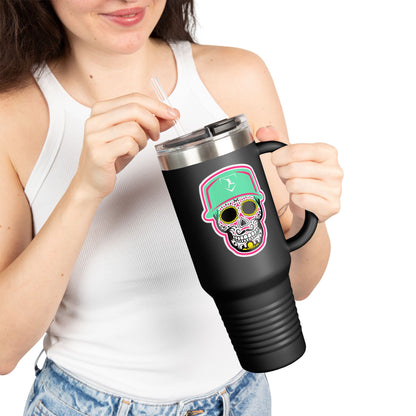 40 oz Tumbler | Green Day of The Dead Skull