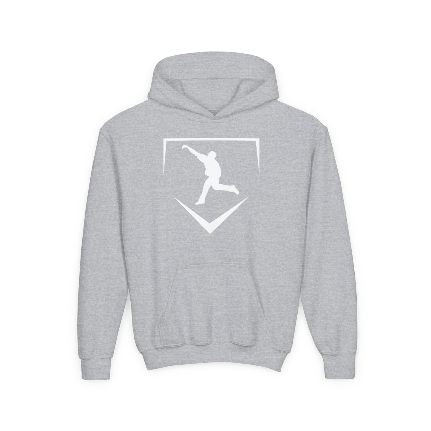 Youth | Logo Home Plate Hoodie - White Logo