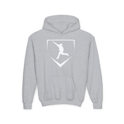 Youth | Logo Home Plate Hoodie - White Logo