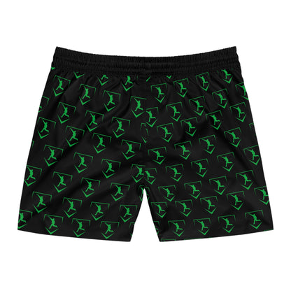 Men's Mid-Length Training Shorts | Pattern Logo Green