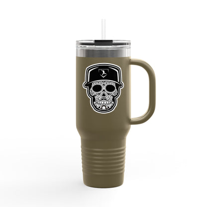 40 oz Tumbler | Black Day of The Dead Skull