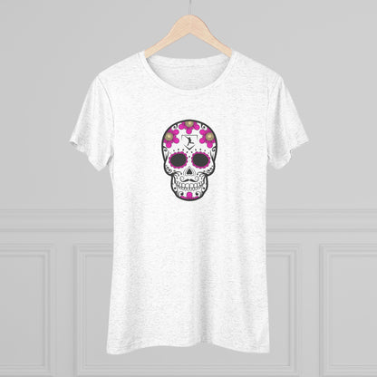 Day of the Dead | Pink Flower Skull Women's Graphic Tee