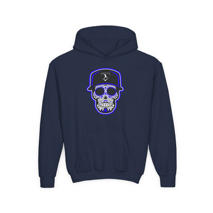 Youth | Day of the Dead | Blue and White Skull Hoodie