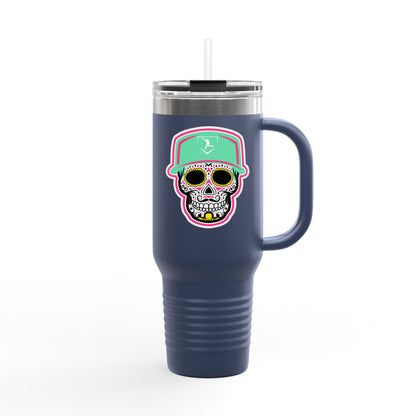 40 oz Tumbler | Green Day of The Dead Skull