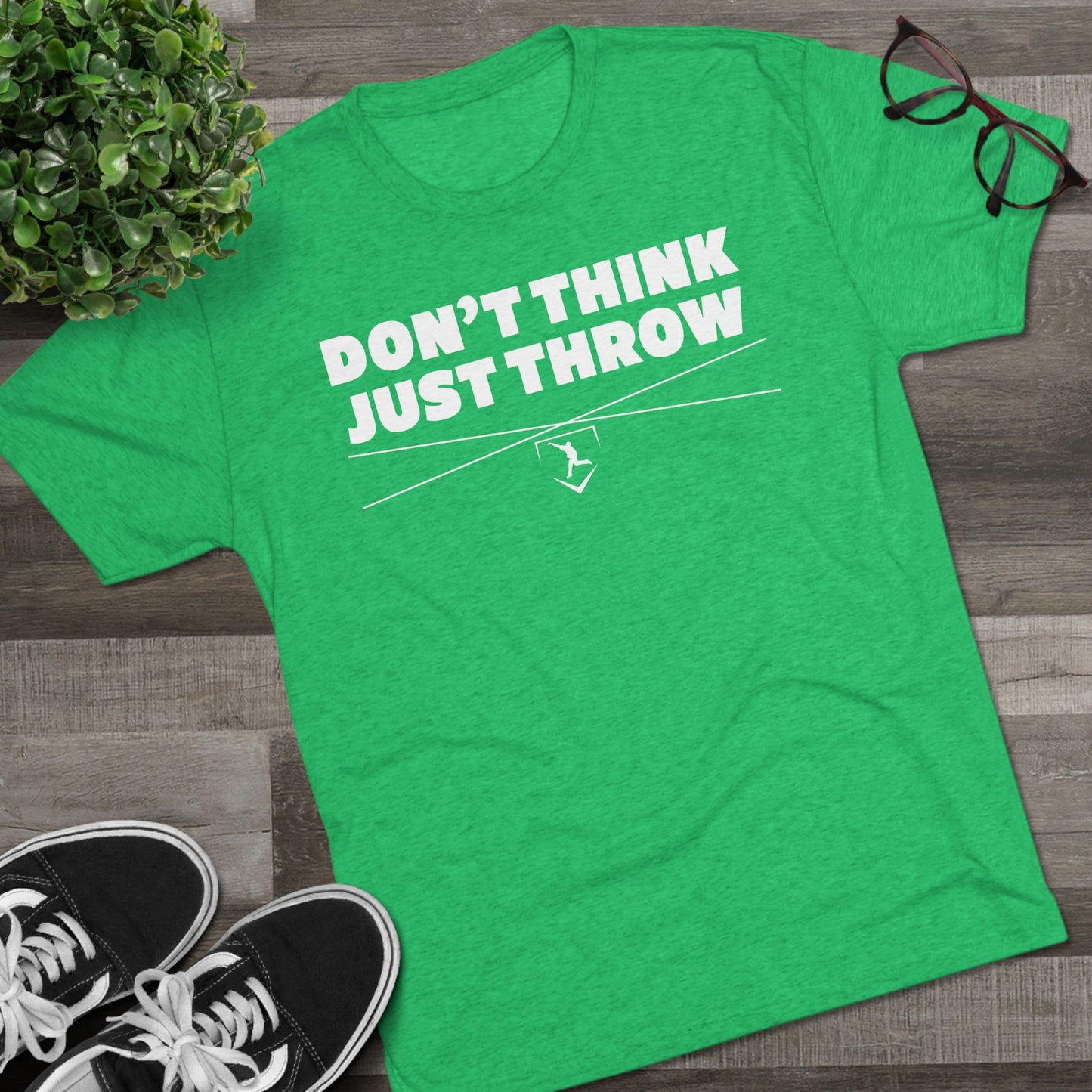 Don't Think Just Throw Graphic Tee - White Lettering