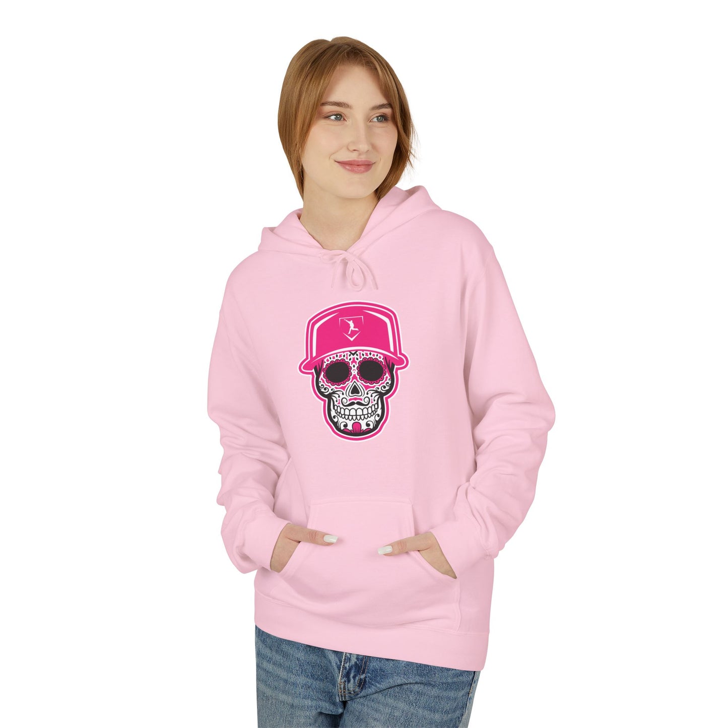 Day of The Dead | Pink Skull Mid-Weight Hoodie