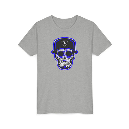 Youth | Day of the Dead | Blue and White Skull Graphic Tee