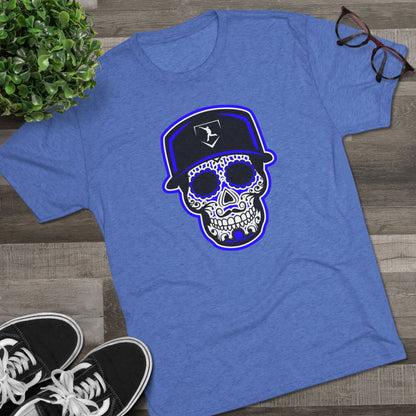 Day of the Dead | Black and Purple Skull Graphic Tee