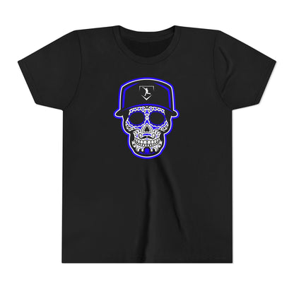 Youth | Day of the Dead | Blue and White Skull Graphic Tee