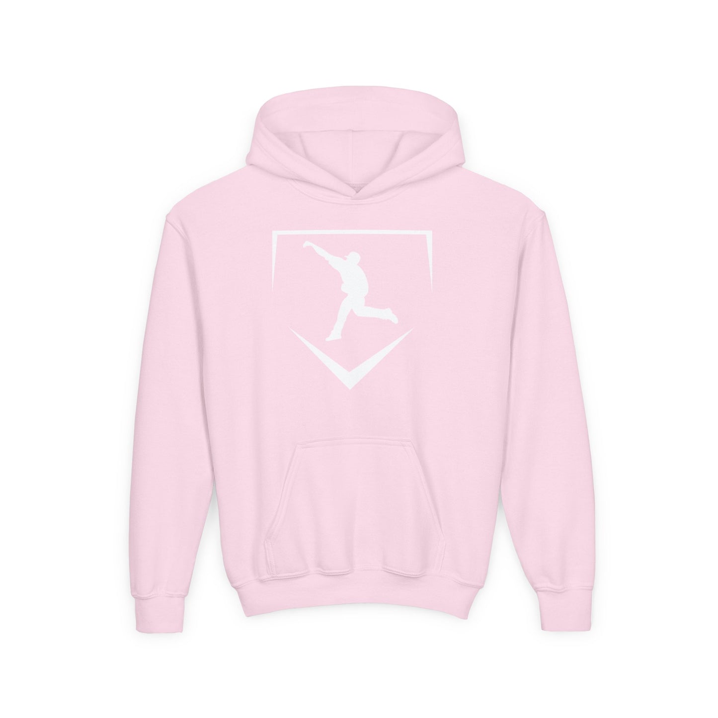 Youth | Logo Home Plate Hoodie - White Logo